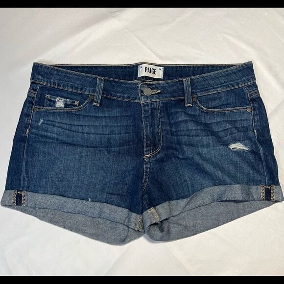PAIGE Jimmy Jimmy Short in Tyson Destructed Denim Cotton Shorts 29 - Picture 1 of 8